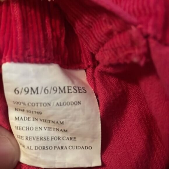 Vintage Girls Corduroy Overalls Pink 6-9 Months - Picture 5 of 6